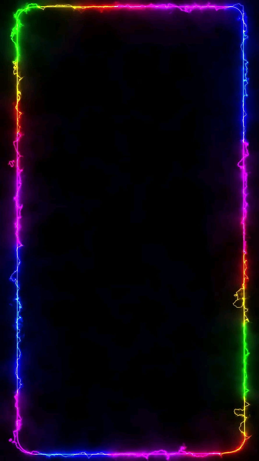 Vibrant Electric Lightning Frame on Black Background HD phone wallpaper