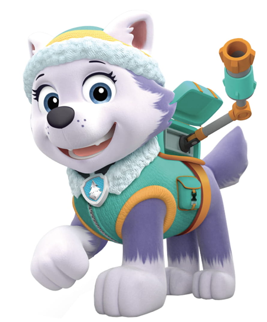 Everest from Paw Patrol in Winter Gear with Snow Blower Backpack HD phone wallpaper