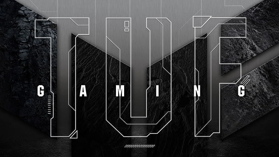 Asus TUF Gaming Logo on Dark Textured Background with Futuristic Outline Design HD wallpaper