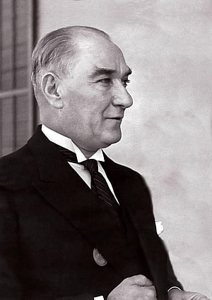 Mustafa Kemal Ataturk in Formal Suit and Tie, Classic Black and White Portrait HD phone wallpaper
