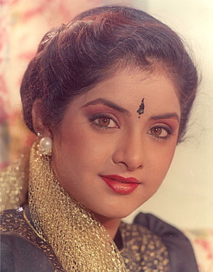 Divya Bharti Vintage Portrait in Traditional Indian Attire with Gold Jewelry HD phone wallpaper