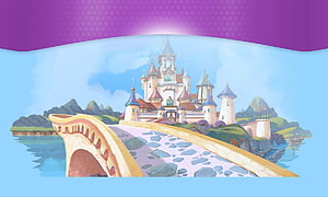 Sofia the First Royal Castle and Stone Bridge Fantasy Illustration HD wallpaper