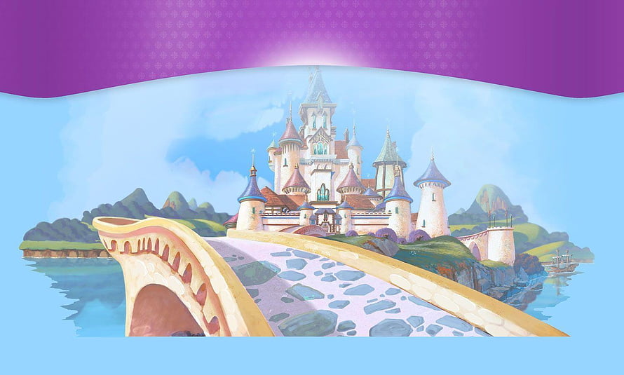 Sofia the First Royal Castle and Stone Bridge Fantasy Illustration HD wallpaper