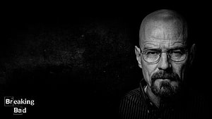 Walter White Breaking Bad Black and White Portrait Wallpaper HD wallpaper