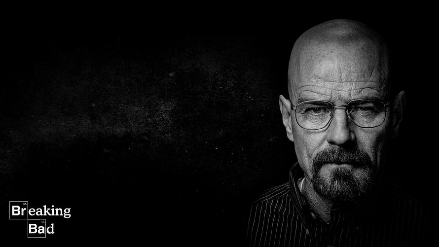 Walter White Breaking Bad Black and White Portrait Wallpaper HD wallpaper