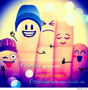Cute Cartoon Finger Friends With Inspirational Quote About True Friendship HD phone wallpaper
