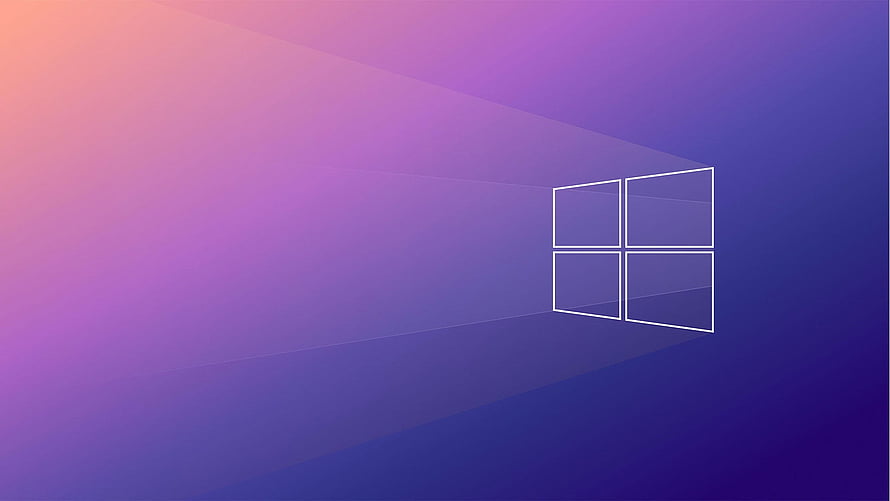 Windows 10 Default Desktop Background with Gradient Purple and Blue Light Rays HD wallpaper