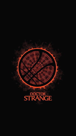 Doctor Strange Eye of Agamotto Minimalist Logo on Black Background HD phone wallpaper