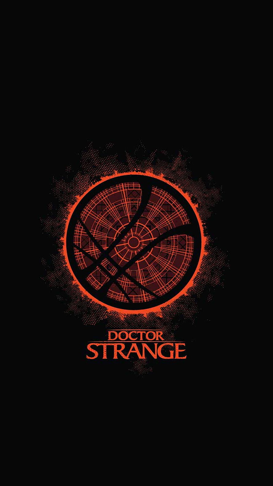 Doctor Strange Eye of Agamotto Minimalist Logo on Black Background HD phone wallpaper