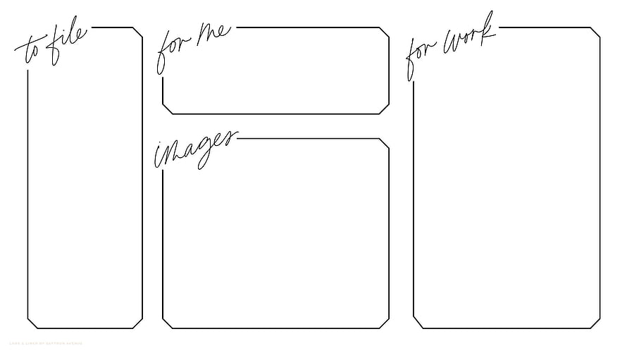 Minimalist Laptop Screen Organizer with Handwritten Labels for Productivity HD wallpaper
