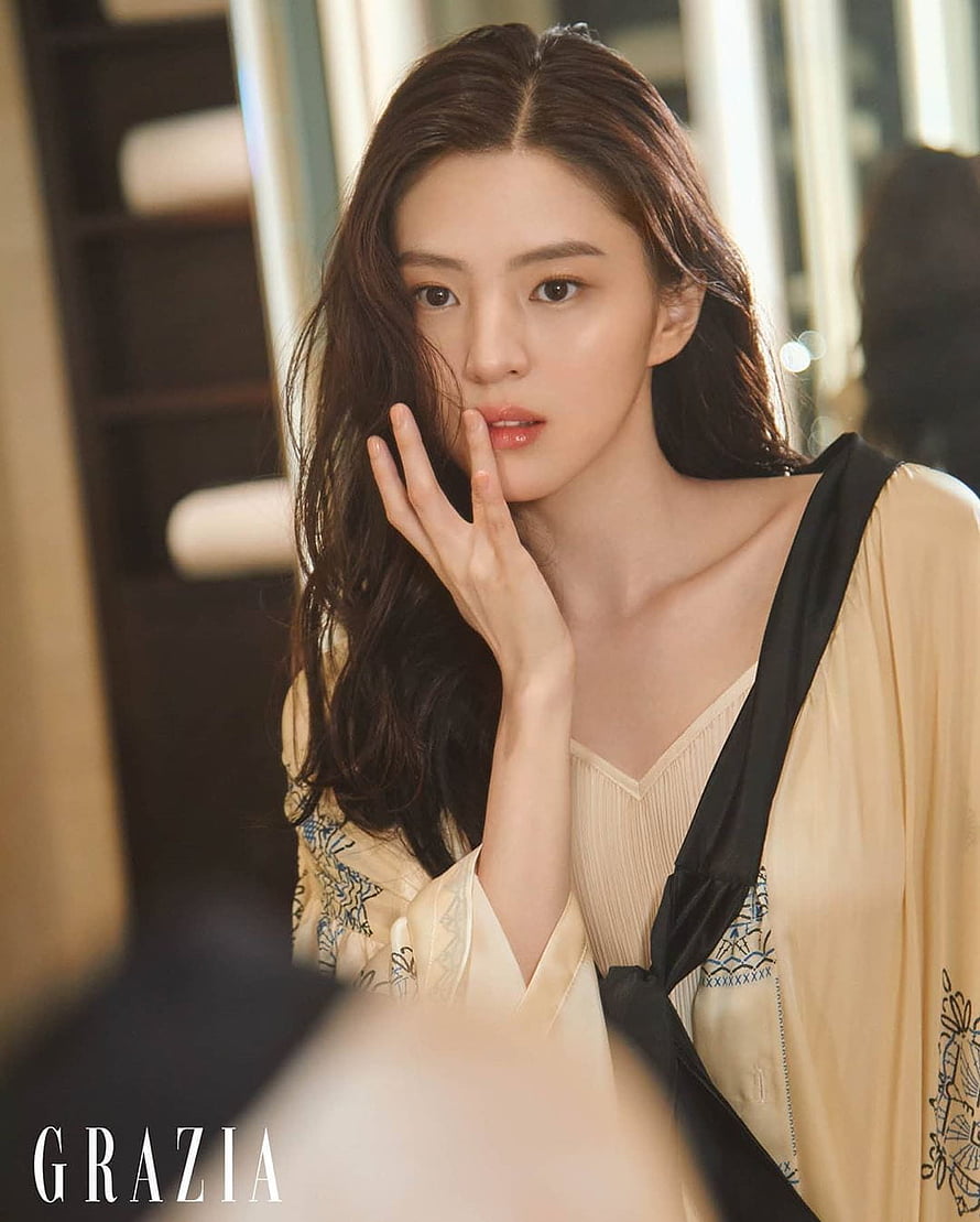 Han So Hee Elegant Portrait In Cream Embroidered Top For Grazia Magazine HD phone wallpaper