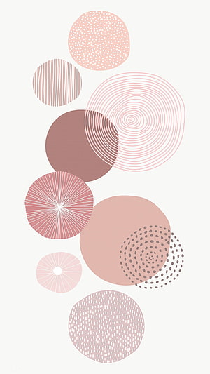 Pastel Pink Geometric Circle Pattern with Textured Dots and Lines on Cream Background HD phone wallpaper