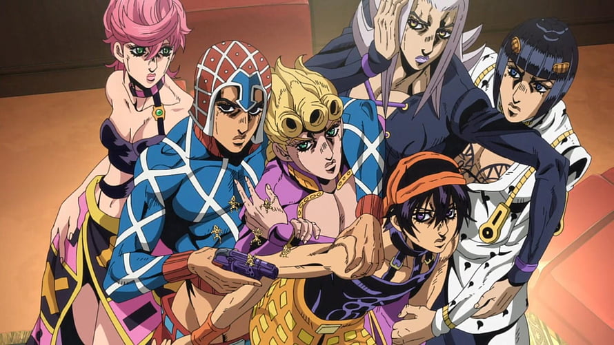 JoJo's Bizarre Adventure Part 5 Golden Wind Anime Character Group Portrait HD wallpaper