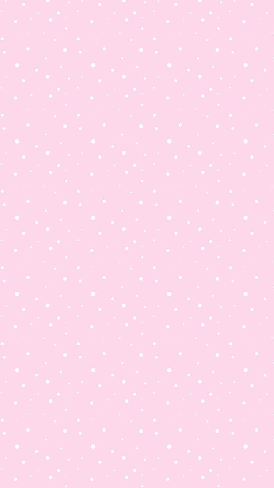 Soft Pastel Pink Polka Dot Pattern with Scattered White Dots for a Cute Kawaii Aesthetic HD phone wallpaper