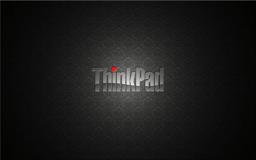 Lenovo ThinkPad Metallic Logo on Dark Ornate Patterned Background HD wallpaper