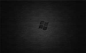 Windows 10 Dark Mode Minimalist Logo on Textured Black Background HD wallpaper