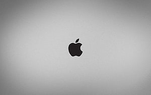 Minimalist Apple Logo on Textured Gray Background HD wallpaper