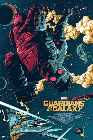 Guardians of the Galaxy Comic Style Poster with Star Lord and the Milano in Space HD phone wallpaper