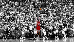 Michael Jordan Chicago Bulls Iconic NBA Game Action Shot HD wallpaper