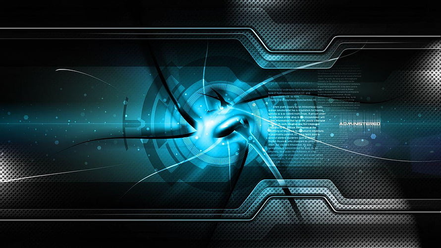 Futuristic Blue Technology Abstract Background with Digital Interface Elements HD wallpaper