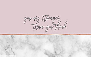 Inspirational Quote on Blush Pink and Marble Background with Rose Gold Accent HD wallpaper