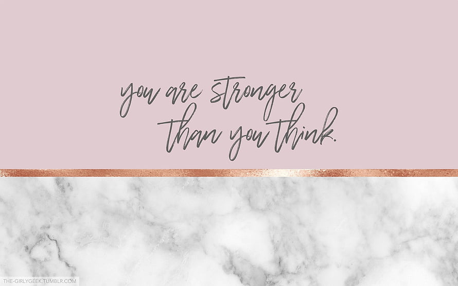 Inspirational Quote on Blush Pink and Marble Background with Rose Gold Accent HD wallpaper