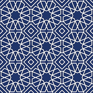 Navy Blue and White Islamic Geometric Star Pattern Design HD phone wallpaper