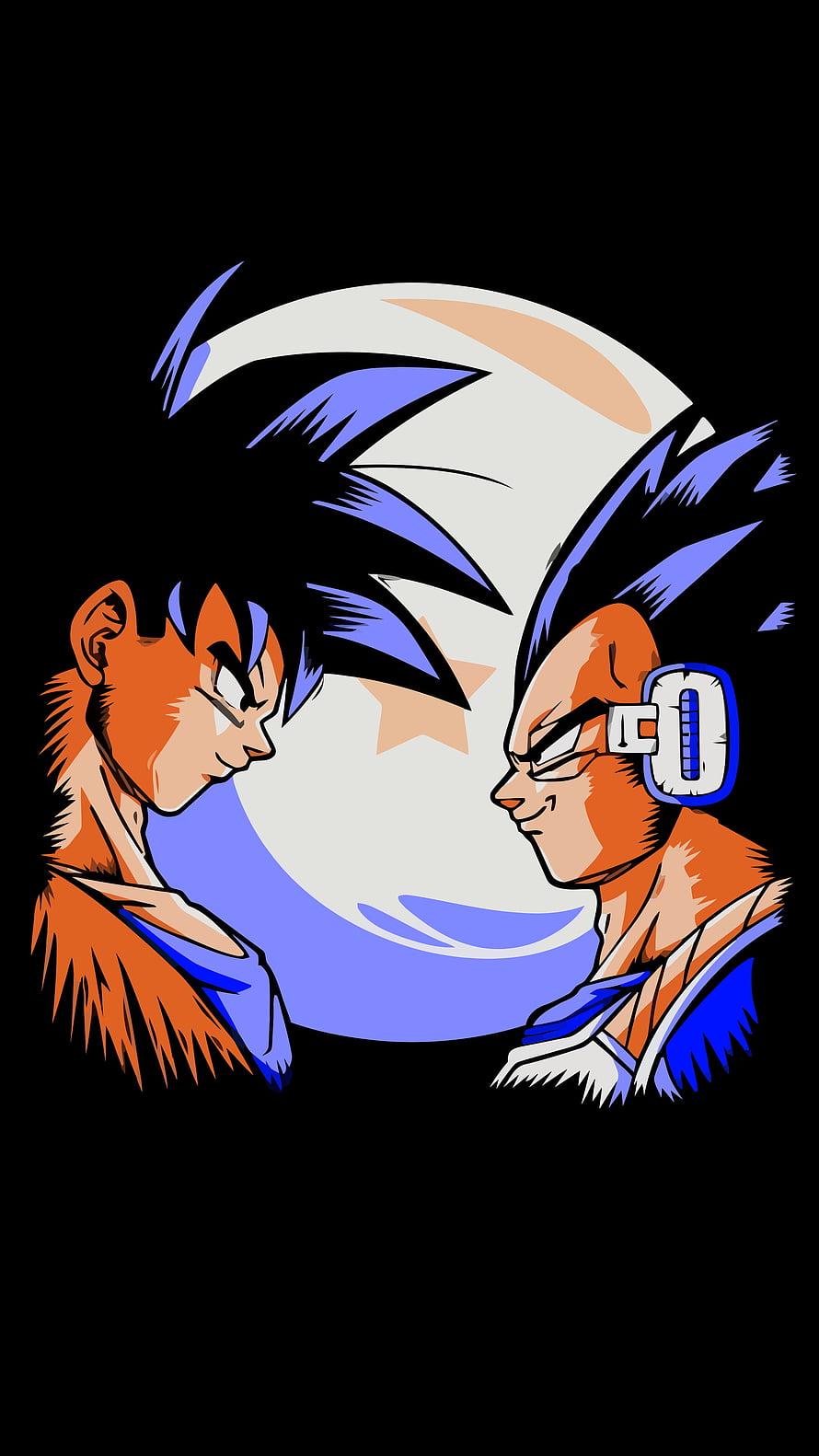 Dragon Ball Z Goku and Vegeta Face Off in Stylized Anime Illustration HD phone wallpaper