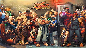 Street Fighter II The World Warrior Character Lineup Illustration HD wallpaper
