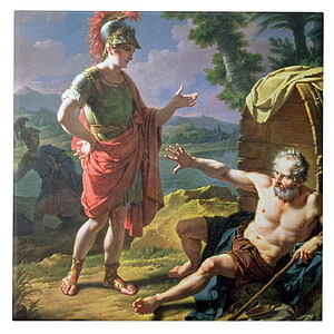 Alexander the Great Meeting Diogenes of Sinope in Classical Oil Painting HD phone wallpaper