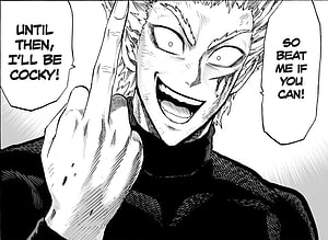 Garou from My Hero Academia Flashing Middle Finger in Black and White Manga Panel HD wallpaper