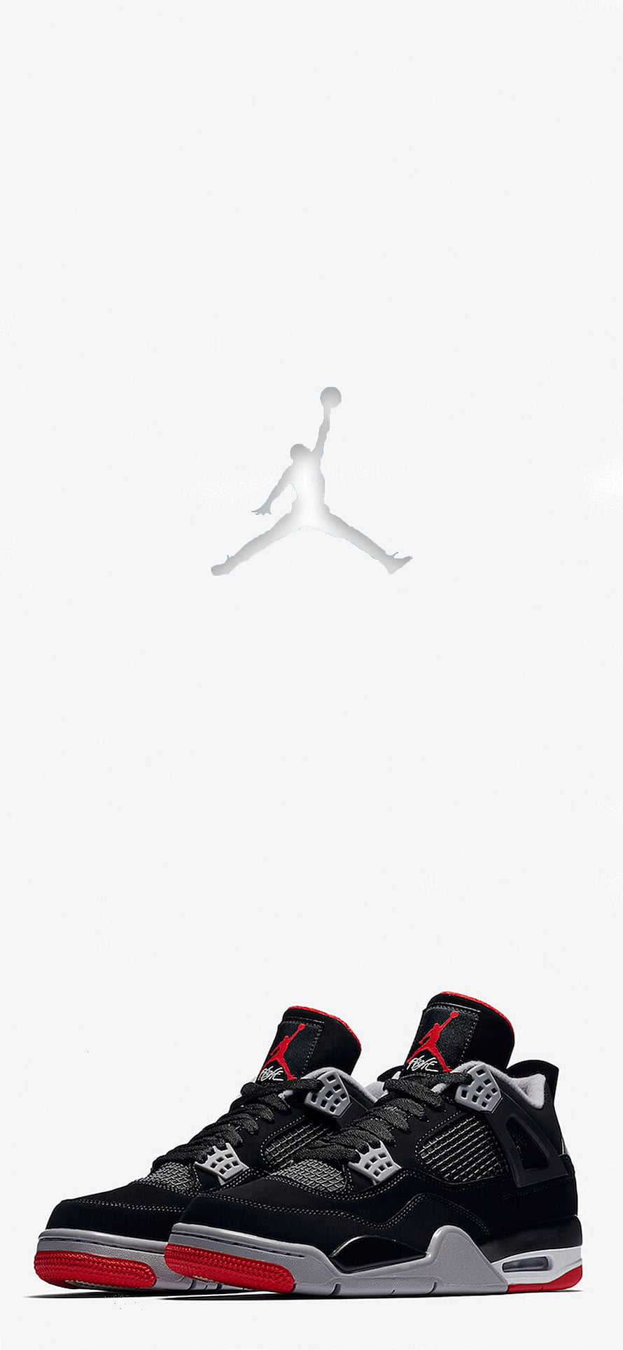 Air Jordan 4 Retro Black Red Suede Basketball Sneakers with Jumpman Logo HD phone wallpaper