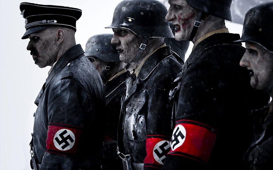 Zombie Nazi Soldiers in Dark Military Uniforms with Red Armbands HD wallpaper