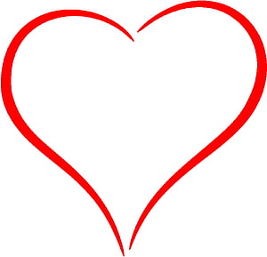 Minimalist Red Heart Outline on White Background HD wallpaper