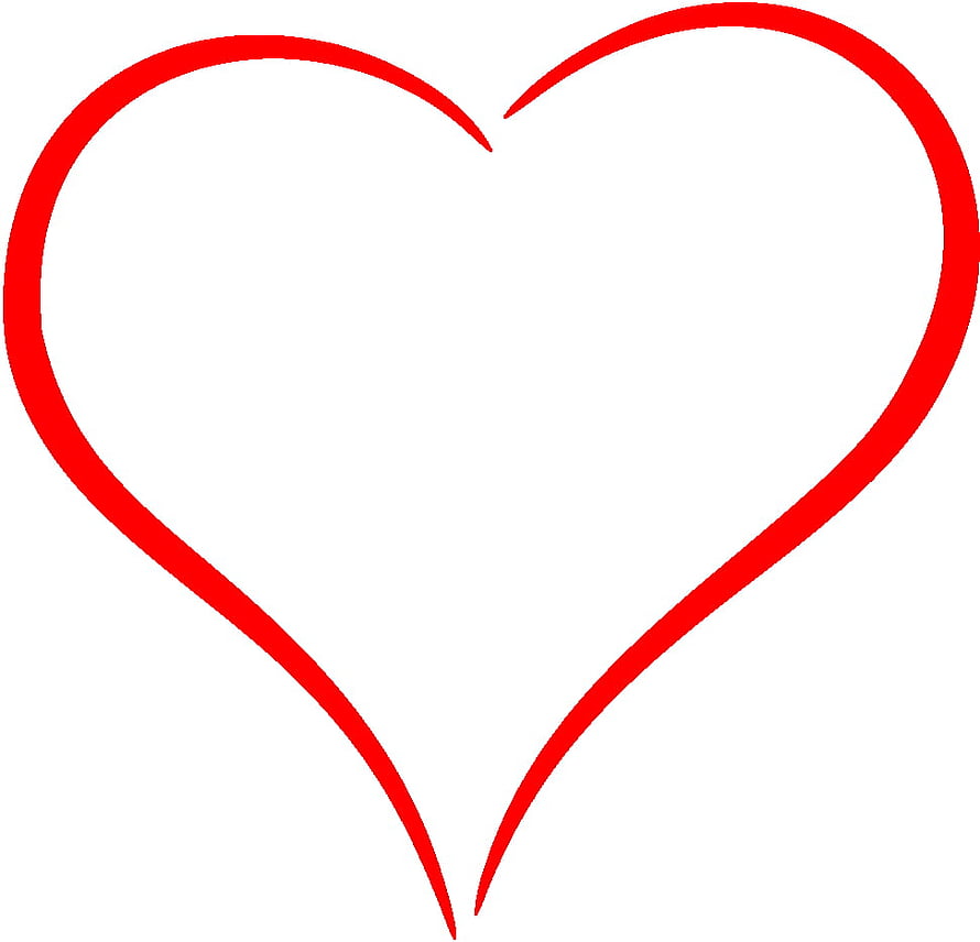 Minimalist Red Heart Outline on White Background HD wallpaper