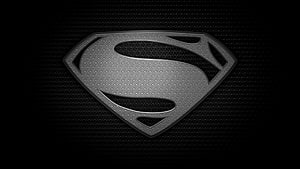 Metallic Superman S-Shield Emblem on Dark Textured Background, 6 Superman Symbol, black superman logo HD wallpaper