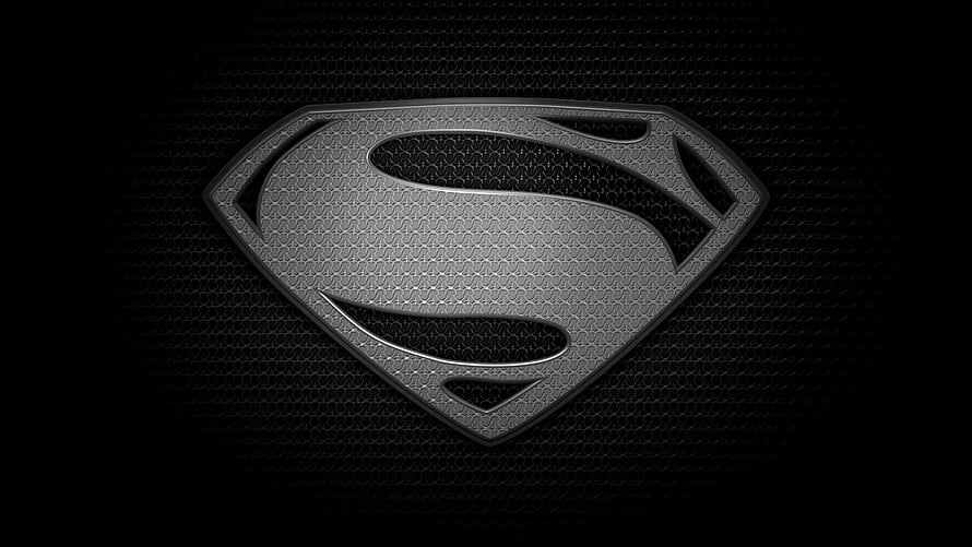 Metallic Superman S-Shield Emblem on Dark Textured Background, 6 Superman Symbol, black superman logo HD wallpaper