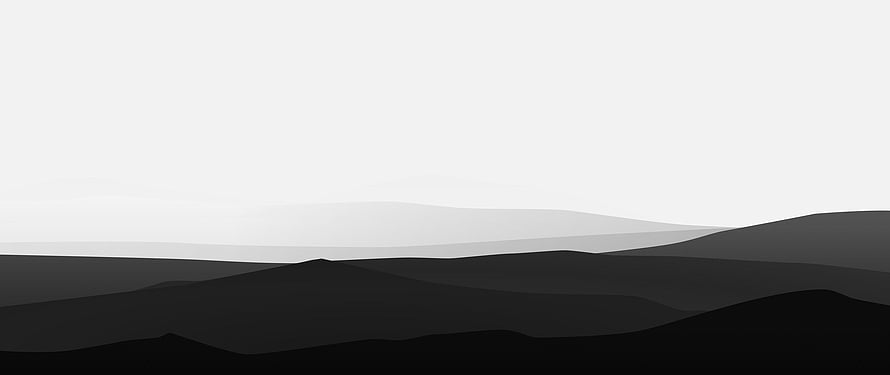 Minimalist Black and White Mountain Landscape with Layered Silhouettes and Soft Horizon HD wallpaper