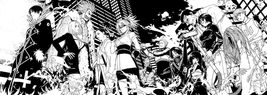 Phantom Troupe Anime Group Portrait in Black and White Manga Style HD wallpaper