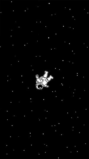 Minimalist Astronaut Floating in Starry Black Space HD phone wallpaper