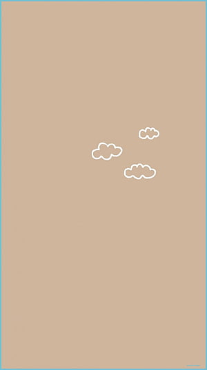 Minimalist Beige Background with White Cloud Outlines and Blue Border HD phone wallpaper