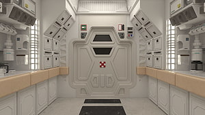USCSS Nostromo Mess Deck Interior 3D Render from Alien HD wallpaper
