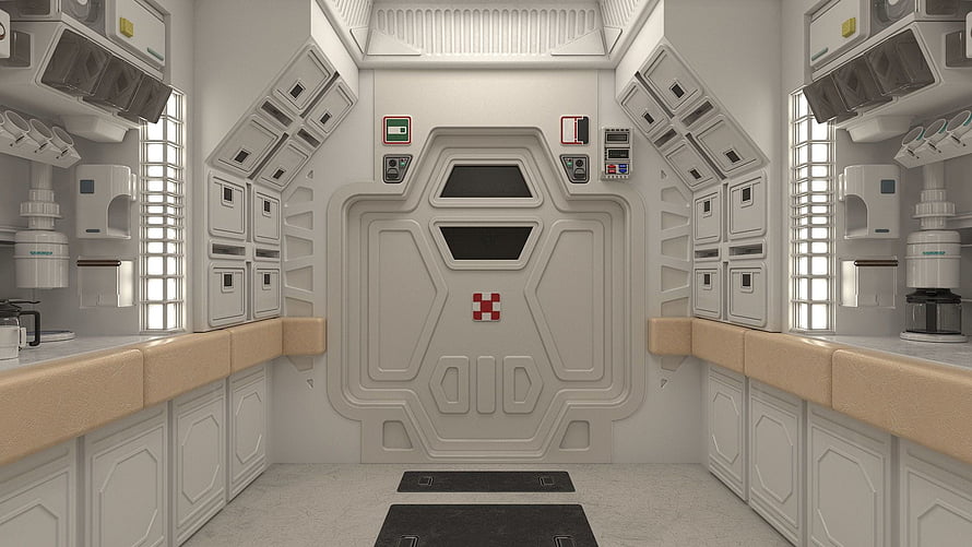 USCSS Nostromo Mess Deck Interior 3D Render from Alien HD wallpaper