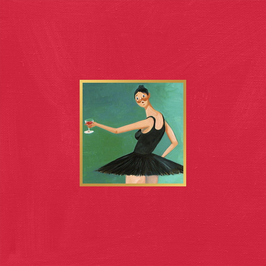 Kanye West My Beautiful Dark Twisted Fantasy Album Artwork with Stylized Figure HD phone wallpaper