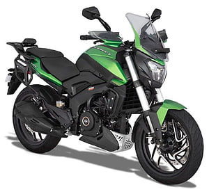 Bajaj Dominar 400 Green and Black Sport Touring Motorcycle Studio Shot HD wallpaper
