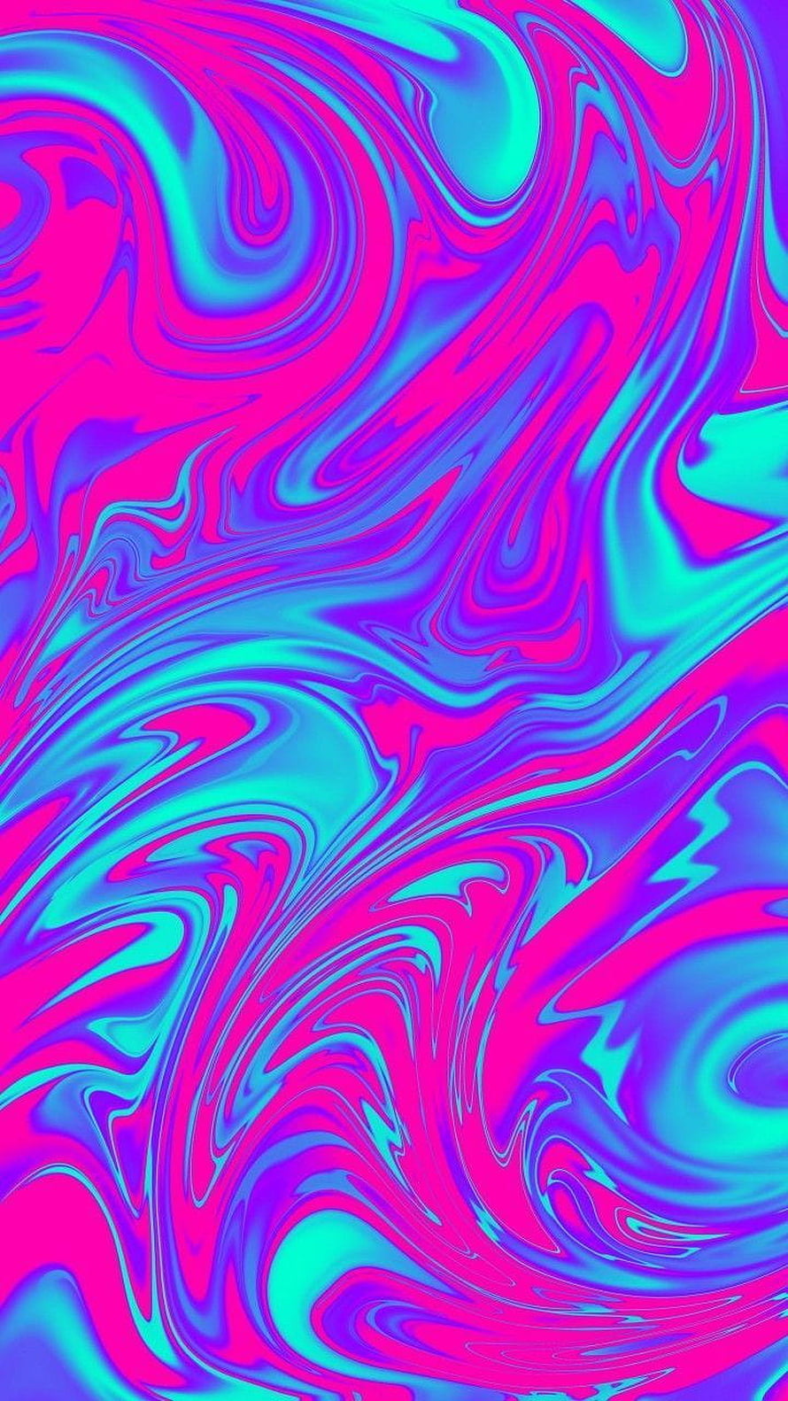 Vibrant Pink and Cyan Liquid Marble Abstract Pattern HD phone wallpaper