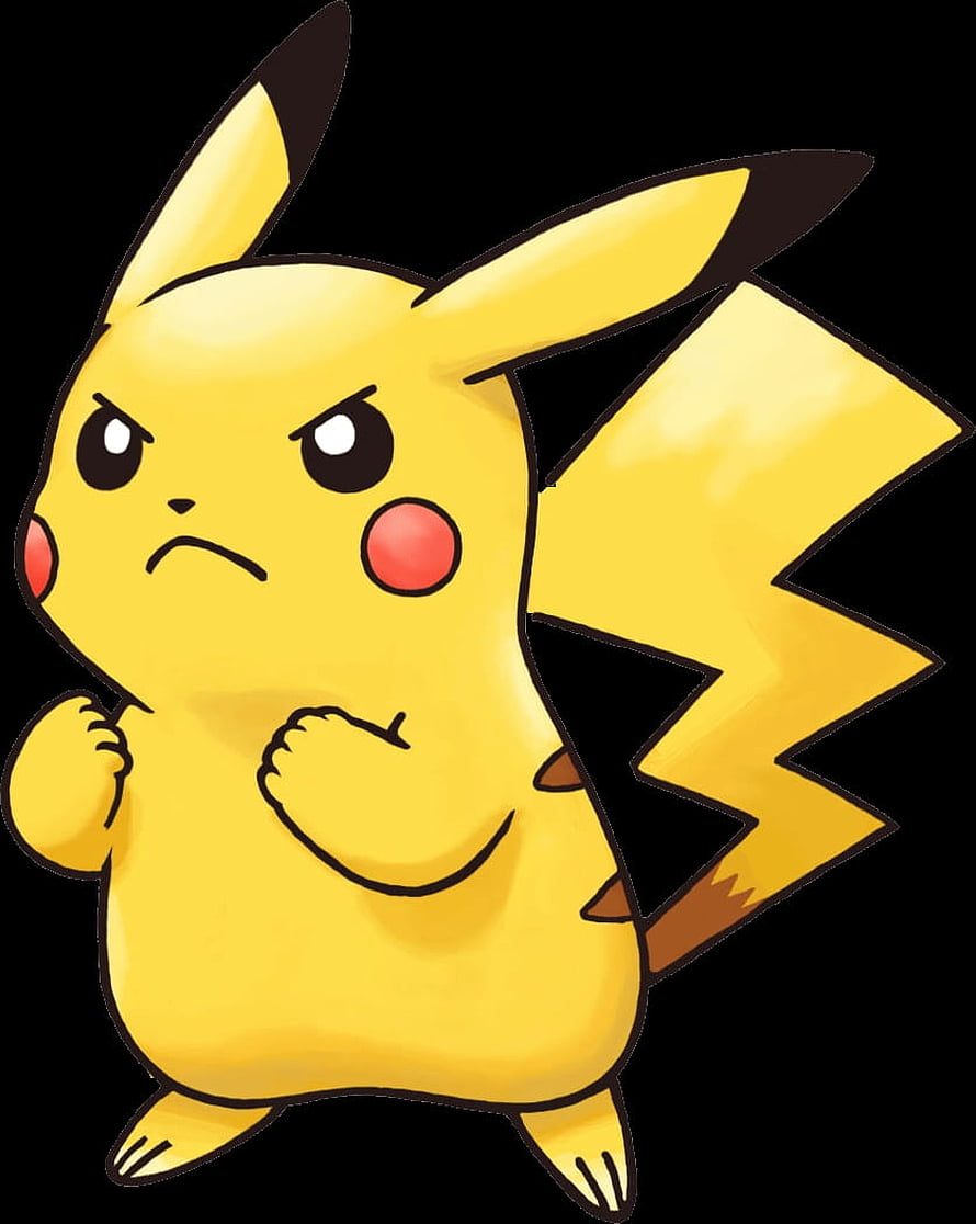 Angry Pikachu with Fists Clenched in Determined Anime Style HD phone wallpaper