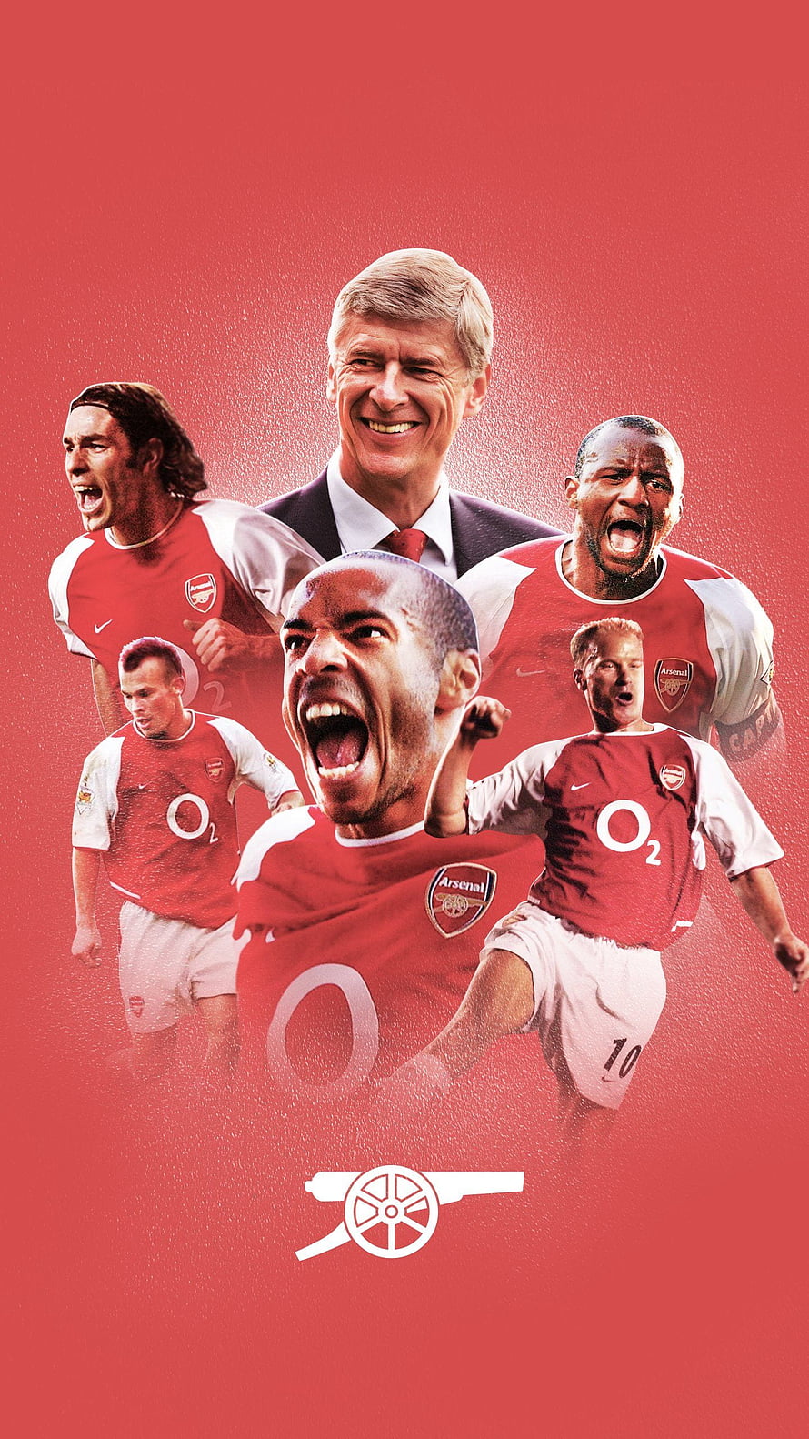 Arsenal Invincibles Era Tribute with Arsene Wenger and Classic Players HD phone wallpaper