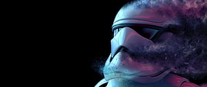 Star Wars Stormtrooper Helmet Dissolving Into Cosmic Dust Against Black Background HD wallpaper