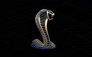 Shelby Cobra Emblem on Black Diamond Grille Background HD wallpaper